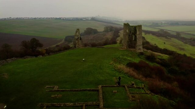 Aerial Hadleigh Castle Fly towards Main Tower DJI Mavic 2 Pro 4K