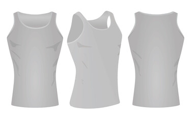Grey sleeveless t shirt. vector illustration