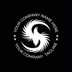 geometric eagle logo template vector/ Golden ratio eagle logo, vector illustration of eagle logo
