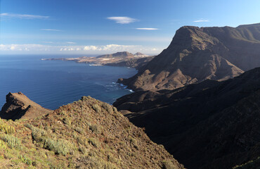 Gran Canaria, landscapes along the path to Punta de las Arenas cape on the western part of the...
