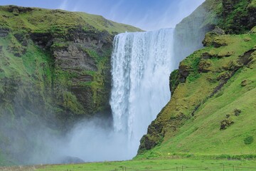 Waterfall in a beautiful Icelandic surrounding