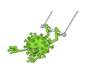 corona covid-19 virus cartoon illustration