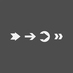 Fototapeta premium Arrows flat vector icons set 