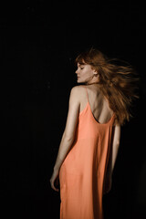 Naklejka premium portrait of a woman with ginger hair and dress