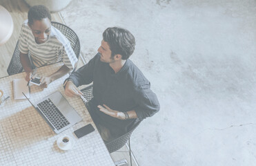 Startup business people discussing in a cafe