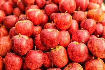 red apples in a market in India