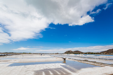Salt fields close to Phan Rang Vietnam