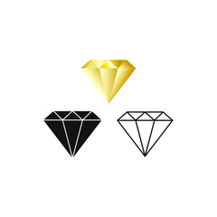 a set of diamond vector illustrations for icons and symbols. diamond logo