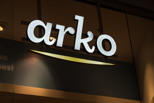 Prague, Czech Republic - July 24, 2020: Signage of Arko, German confectionery shop