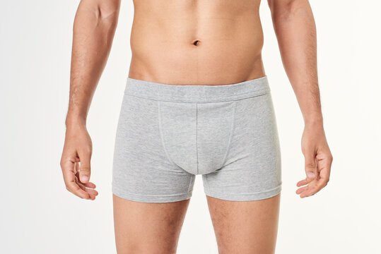 Man wearing gray boxers mockup