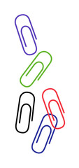 Colored paper clip holder kit isolated on white background