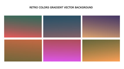 Gradient retro colors vector background. Smooth vintage style pale colors abstract vector collection, trendy gradients set vector illustration