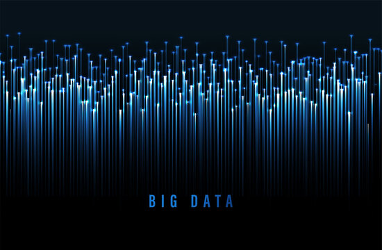 Abstract digital particles. Vector abstract big data visualization.