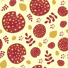 Amanita seamless pattern. Vector illustration set of red amanita