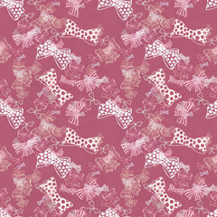 Fototapeta premium Seamless pattern with skerchy bows