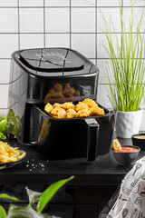 dishes cooked in the airfryer on the kitchen table