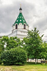 Russia, Kostroma, July 2020 . The hipped dome of the Orthodox Church against the background of the...