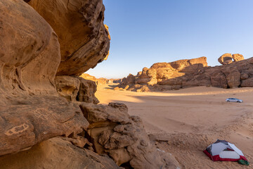 camping in desert Al Ala, Saudi Arabia 