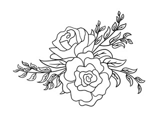 Flowers Line Art Arrangements. Line art flower on greeting card, frame, shopping bags, wall art, telephone boxes and t-shirts.
