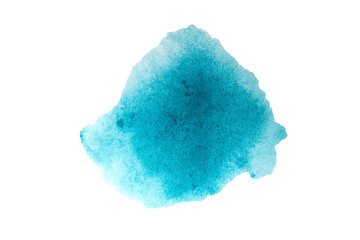 Abstract watercolor blue spots, stains on white background