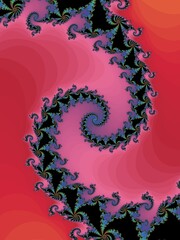 Abstract graceful Fractal spiral on a pink background
