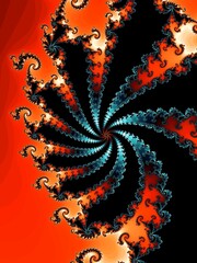 Abstract graceful Fractal spiral in a bright colors