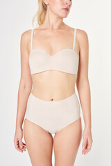 Obraz premium Beige underwear mockup retro women's design