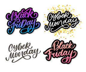 Cyber Monday Vector lettering calligraphy text brush