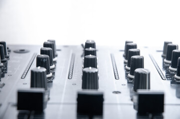 Dj mixer on the white background. Isolated. Place for text