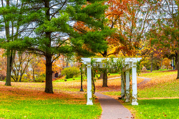 Historical Galena Town view at Autumn in Illinois of USA