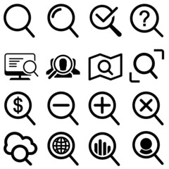 Search icon vector set. increase illustration sign collection. magnifier symbol.