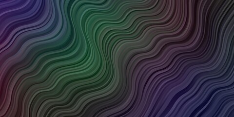 Fototapeta premium Dark Multicolor vector backdrop with bent lines.