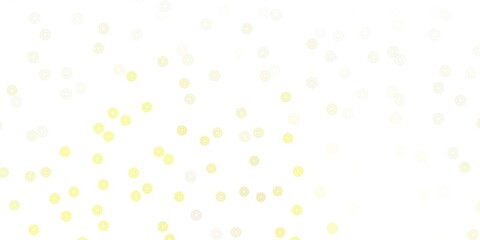 Light red, yellow vector doodle pattern with flowers.
