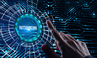 Internet, business, Technology and network concept. Outsourcing