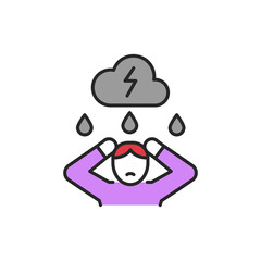 Grief line color icon. Sign for web page, mobile app