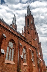 Vidzy, Kostel Rozhdestva Devy Marii. Belarus. Catholic cathedral. Church of the Nativity of the...