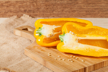 Capsicum annuum - Healthy food; yellow sweet pepper.