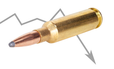 Dropping chart behind a rifle cartridge