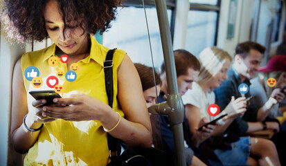 Young woman watching a live stream