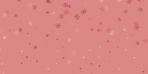 Light pink, red vector doodle template with flowers.