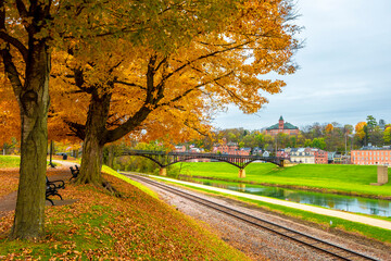 Historical Galena Town view at Autumn in Illinois of USA