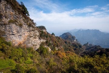 high view of Golden Palace (Palace of Harmony) is located on the highest peak in Wudang.