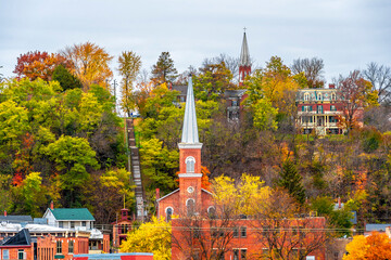 Historical Galena Town view at Autumn in Illinois of USA