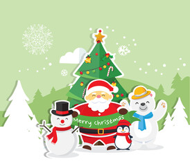 Christmas background with Santa Claus