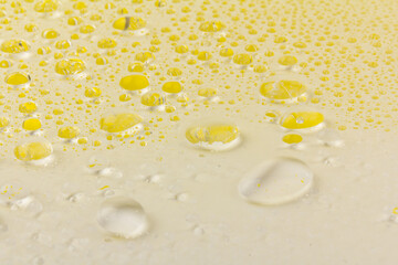 Water drops texture background. Water drops. Yellow.Selective focus.
