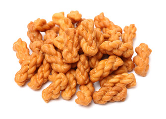 Chinese fried dough twist on white background