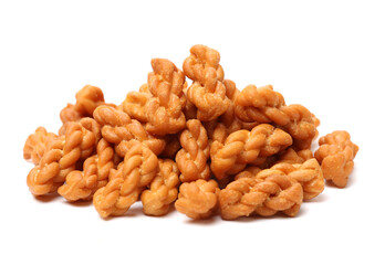 Chinese fried dough twist on white background