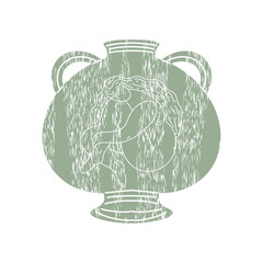 Vector vase. Flat illustration for creating fashion prints, postcard, wedding invitations, banners, floral arrangement illustrations, bouquets. Floral botanical motif 