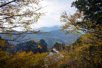 High view of Golden Palace (Palace of Harmony) is located on the highest peak in Wudang.