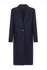 Dark Blue Wool Women's Coat. Front view